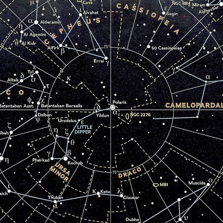 National Geographic Northern Hemisphere Night Sky Map